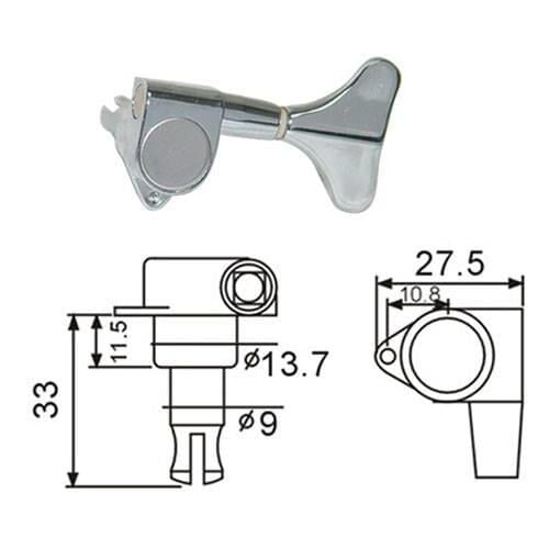VALENCIA BMH7105CRR4 BASS GİTAR KULAĞI KROM, 4 SAĞ