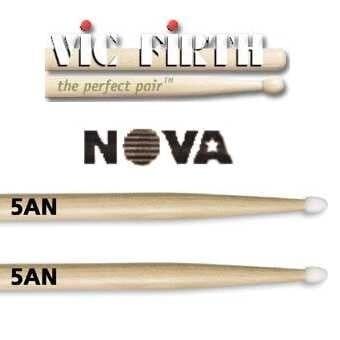 VICFIRTH N5AN BAGET NOVA 5A NYLON TIP, HICKORY, 16''x0.565''