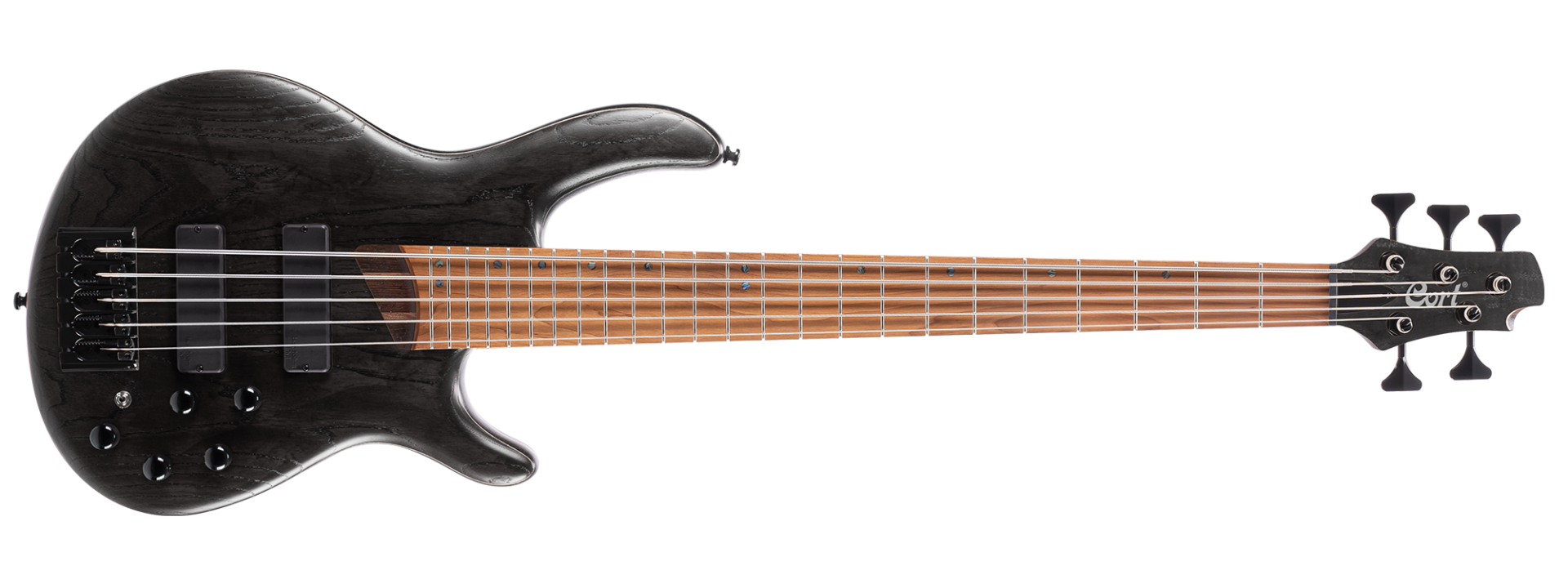 CORT B5 ELEMENT OPTB BASS GİTAR, 5 TELLİ OPEN PORE TRANS BLACK