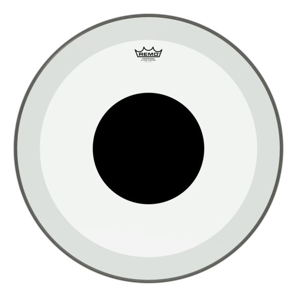 REMO P3-1324-10- Powerstroke® P3 Şeffaf Top Black Dot™ 24'' Bas Davul Derisi