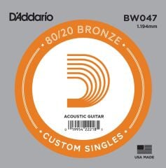 DADDARIO BW047 AKUSTİK TEK TEL, 80/20 BRONZE WOUND, 047, E-(Mİ)