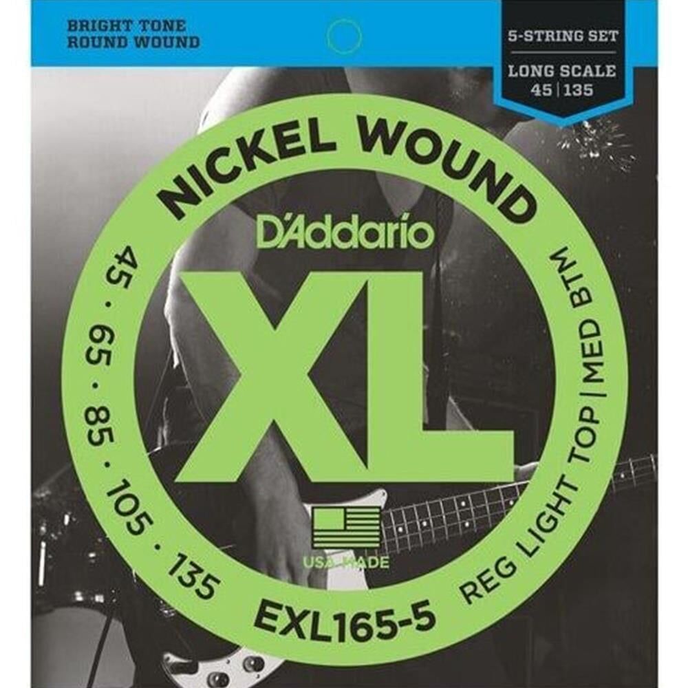 DADDARIO EXL165-5 BASS GİTAR TEL SETİ, 5 TELLİ, XL, 45-105, LONG SCALE
