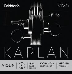 DADDARIO KV314 KEMAN TEK TEL, KAPLAN VIVO, 4/4, G-(SOL), MEDIUM