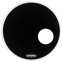 EVANS BD22RONX 22'' DERİ RESONAT KİCK SİYAH KUMLU ÖN RİNGLİ TEK KAT