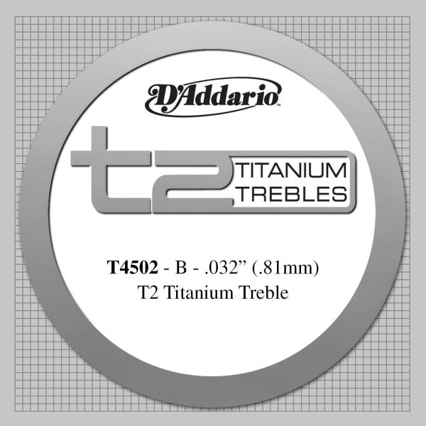 DADDARIO T4502 KLASİK TEK TEL, T2 SERİSİ, TITANIUM TREBLES, E-(Mİ), (0,81MM), NORMAL