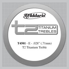 DADDARIO T4501 KLASİK TEK TEL, T2 SERİSİ, TITANIUM TREBLES, E-(Mİ), (0,71MM), NORMAL