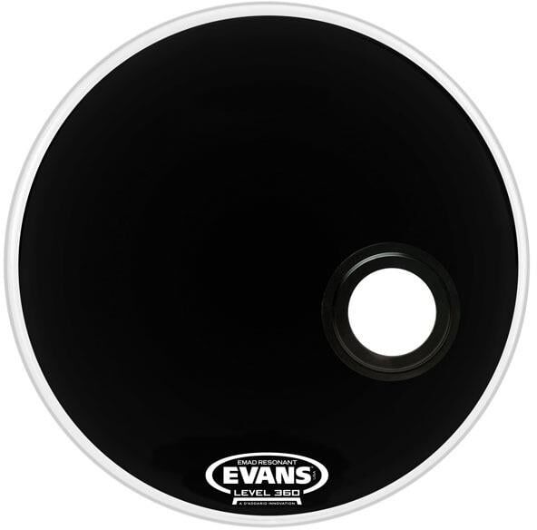 EVANS BD20REMAD 20'' DERİ RESONANT KİCK SİYAH ÖN SÜNGERLİ DELİKLİ TEK KAT