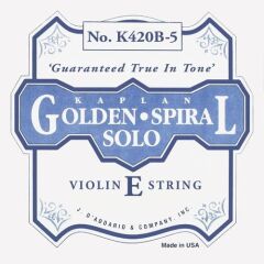 DADDARIO K420B5 KEMAN TEK TELİ, KAPLAN, GOLDEN SPIRAL SOLO, E-(Mİ), HEAVY