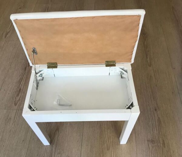 CREMONIA PTCWH 50 CM PİYANO TABURESİ, BEYAZ, SANDIKLI