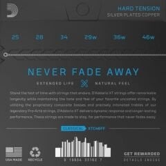 DADDARIO XTC46FF KLASİK GİTAR TEL SETİ, COATED, HARD TENSION