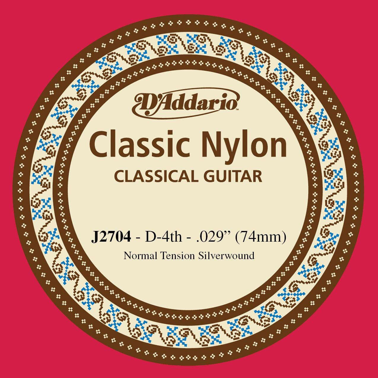DADDARIO J2704 KLASİK TEK TEL, NAYLON, D-(RE), NORMAL