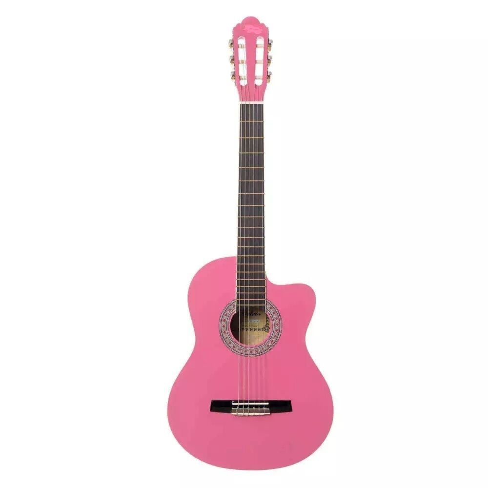 PEMBE KLASİK GİTAR KESİK KASA 4/4 KILIF PENA