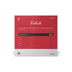 DADDARIO J101044M-B10 CELLO TEL SETİ, PRELUDE, 10 SETLİK PAKET, 4/4