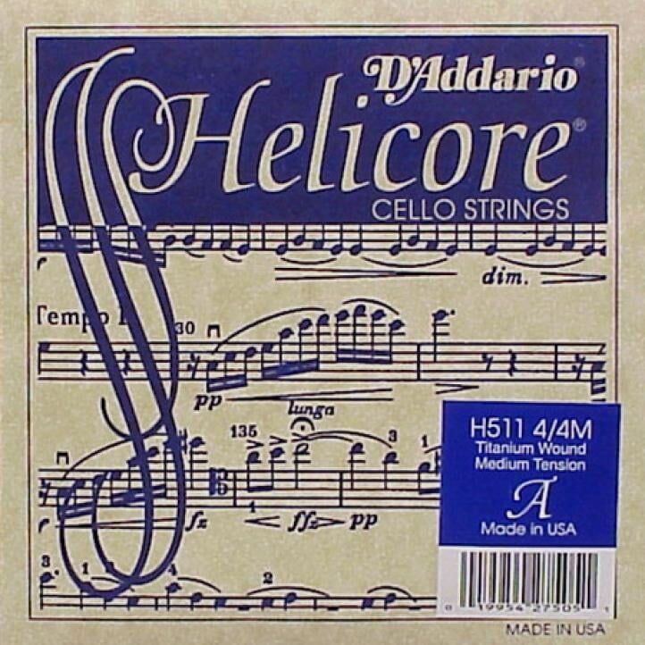 DADDARIO H511 CELLO TEK TEL, HELICORE, 4/4, A-(LA), MEDIUM