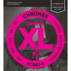 DADDARIO BAS GİTAR TEL SETİ, 5 TELLİ, CHROMES, REGULAR LIGHT