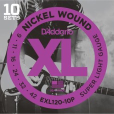 DADDARIO (10 SET) ELEKTRO GİTAR TEL SETİ, XL, 9-42, NICKEL W