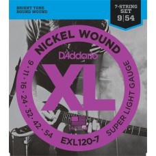 ELEKTRO GİTAR TEL SETİ, 7 TELLİ, XL, 9-54, NICKEL
