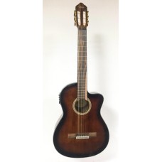 ELEKTRO KLASİK GİTAR, CUTAWAY, 4/4, KAHVE SUNBURST