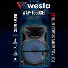 Westa WAP-15503ET Taşınabilir Hoparlör 300 Watt Kablosuz Mikrofon